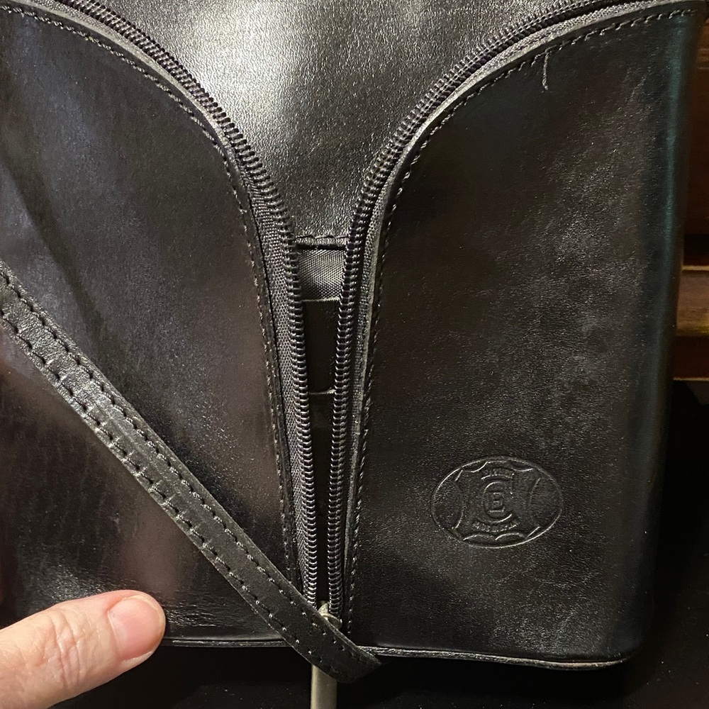 Black CE made in Spain vintage mini Leather Crossbody Bag - Picture 7 of 16